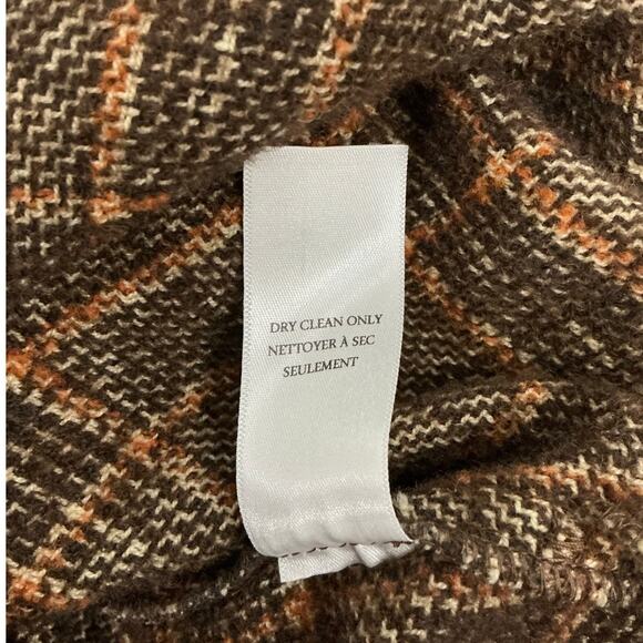 Frank & Eileen Gavin Plaid Shirt Jacket Wool Blend Brown Orange Size Small - Picture 15 of 15